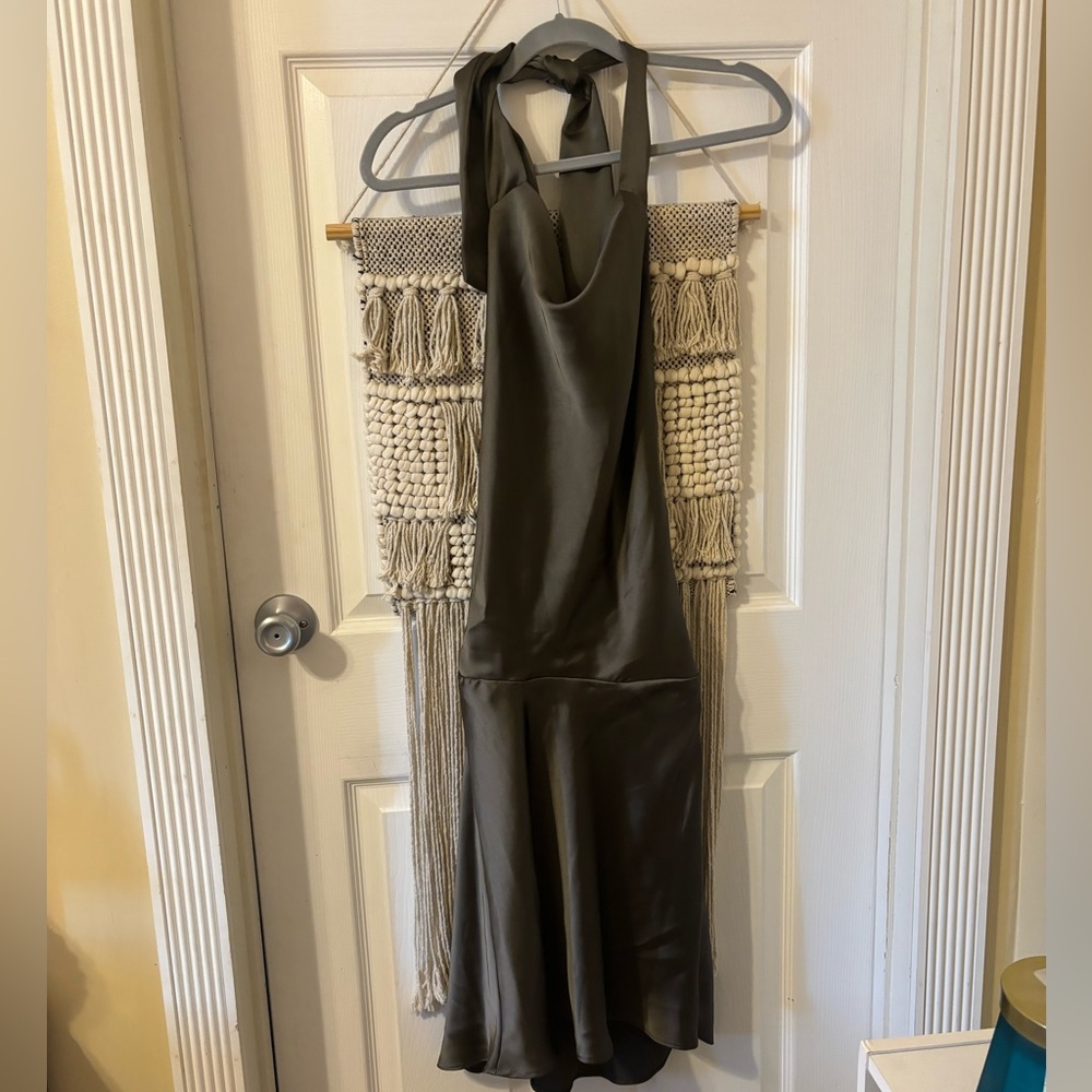 Zara gray backless dress new with tags